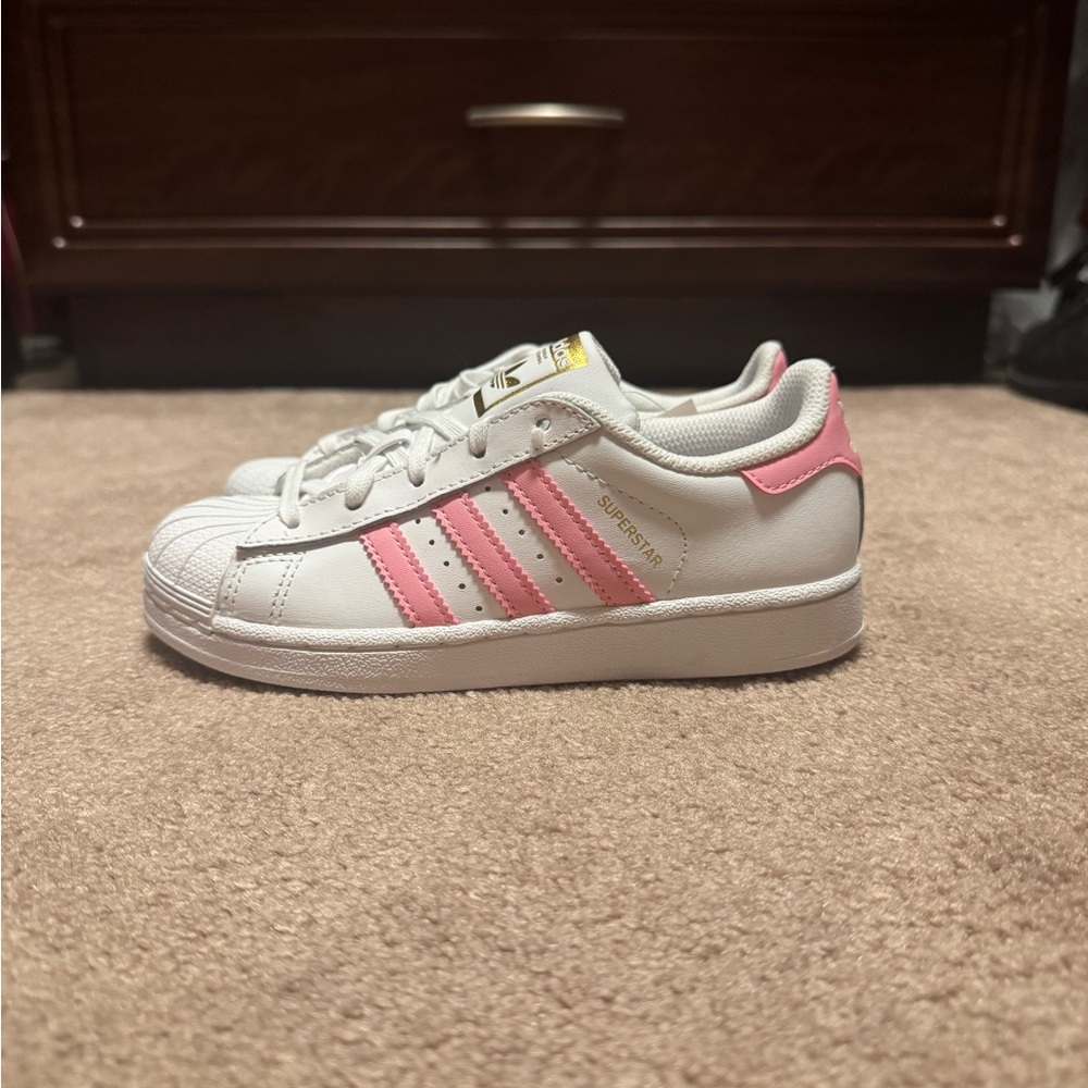Adidas Superstar White with Pink Accents